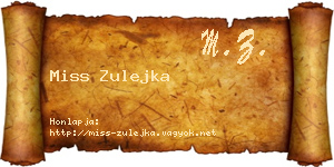 Miss Zulejka névjegykártya